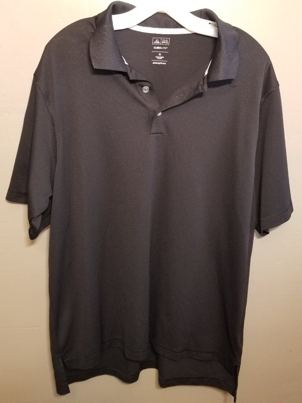 Adidas Golf Clima Lite Black Short Sleeve Polo, XL